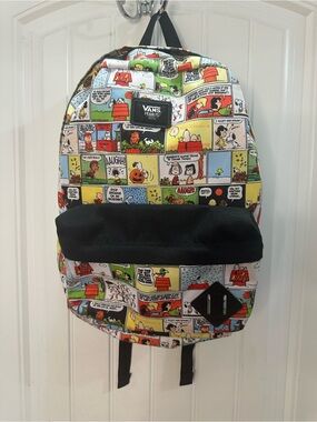 Vans Peanuts Comic Strip Backpack - Black, White, Green, Yellow, Red